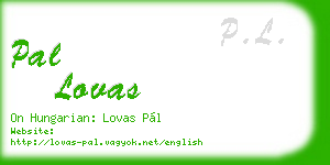 pal lovas business card