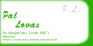 pal lovas business card